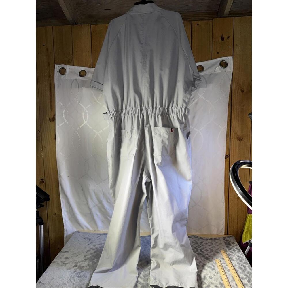 Vintage Para Suit Gray Belted Full ZIp Jumpsuit Short Sleeve Mens 54 Long - Picture 2 of 15